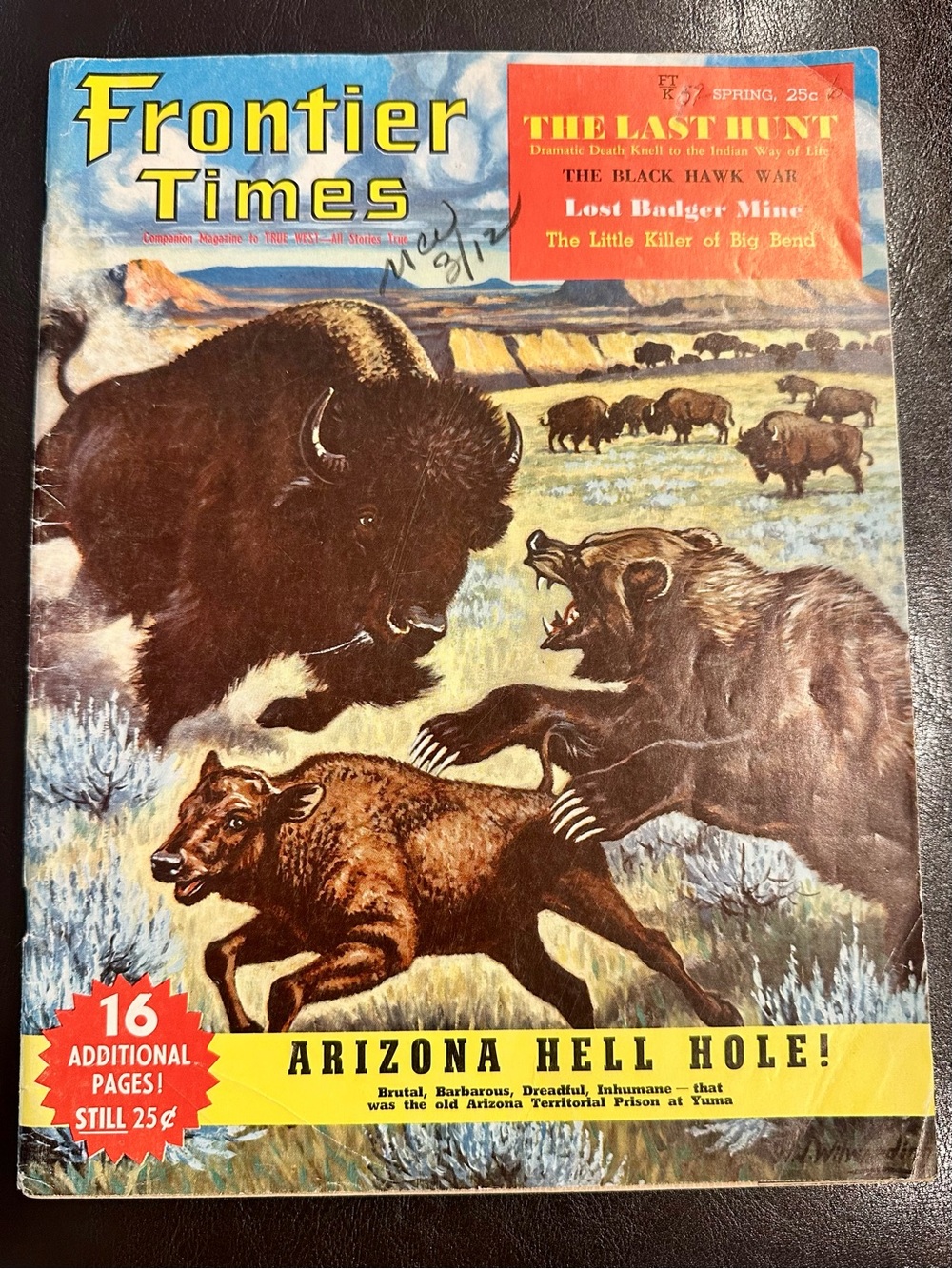 Vintage Frontier Times Magazine Spring 1959 Bison & Bear